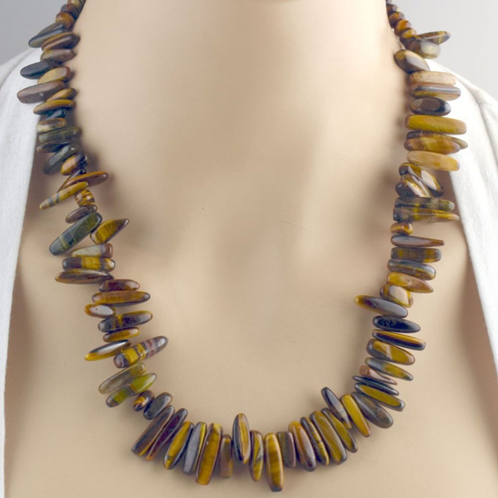 Tiger Eye Stick Necklace Set